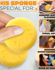 12 Pcs Face Paint Sponges for Acrylic Painting - Face Painting Sponges Pottery Sponges for Clay Tack Sponges Yellow Sponges for Painting - Small Sponges Craft Sponges round Soft Sponge Art Sponges