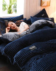 Corduroy Velvet Duvet Bedding Set