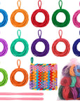 192 Pieces Loom Potholder Loops Weaving Loom Loops Weaving Craft Loops Refill Elastic Potholder Loops with Multiple Colors for DIY Crafts Supplies, Compatible with 7 Inch Weaving Loom