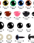 600Pcs Plastic Colored Safety Eyes and Noses for Amigurumi, 6Mm~14Mm
