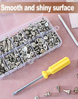 354 Sets Punk Spikes and Studs Kit,8 Sizes Cone Spikes,Metal Tree Spikes Studs for Leathercraft and Punk Style Clothing Accessories DIY Craft Decoration