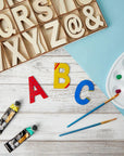 Unfinished Wooden Letters, Symbols, Storage Tray, 3 Inch Alphabet (112 Pieces)