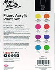 Fluoro Acrylic Paint Set, 8 X 1.02Oz (36Ml) Tubes, 8 Colors, Suitable for Most Surfaces Including Canvas, Card, Paper and Wood