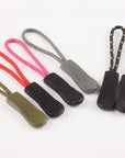 Durable Cord Zipper Pulls Pull Tab Zipper Replacement for Purses,Backpacks, Luggage, Clothing(Black Red,10 Pack)