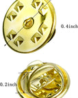 100PCS Pin Backs, Metal Locking Pin Backs, Brass Clutch for Brooch Tie Hat Badge Insignia Pin Backs Replacement (Gold)
