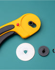 60Mm Ergonomic Rotary Cutter (RTY-3/DX) - Rotary Fabric Cutter W/ Blade Cover & Squeeze Trigger for Quilting, Sewing, Crafts, Replacement Blade: RB60-1