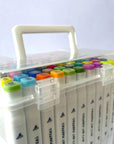 , Alcohol Markers, Dual Tip Double Ended Marker, 60 Colours, Clear Plastic Storage Case, Drawing, Sketching