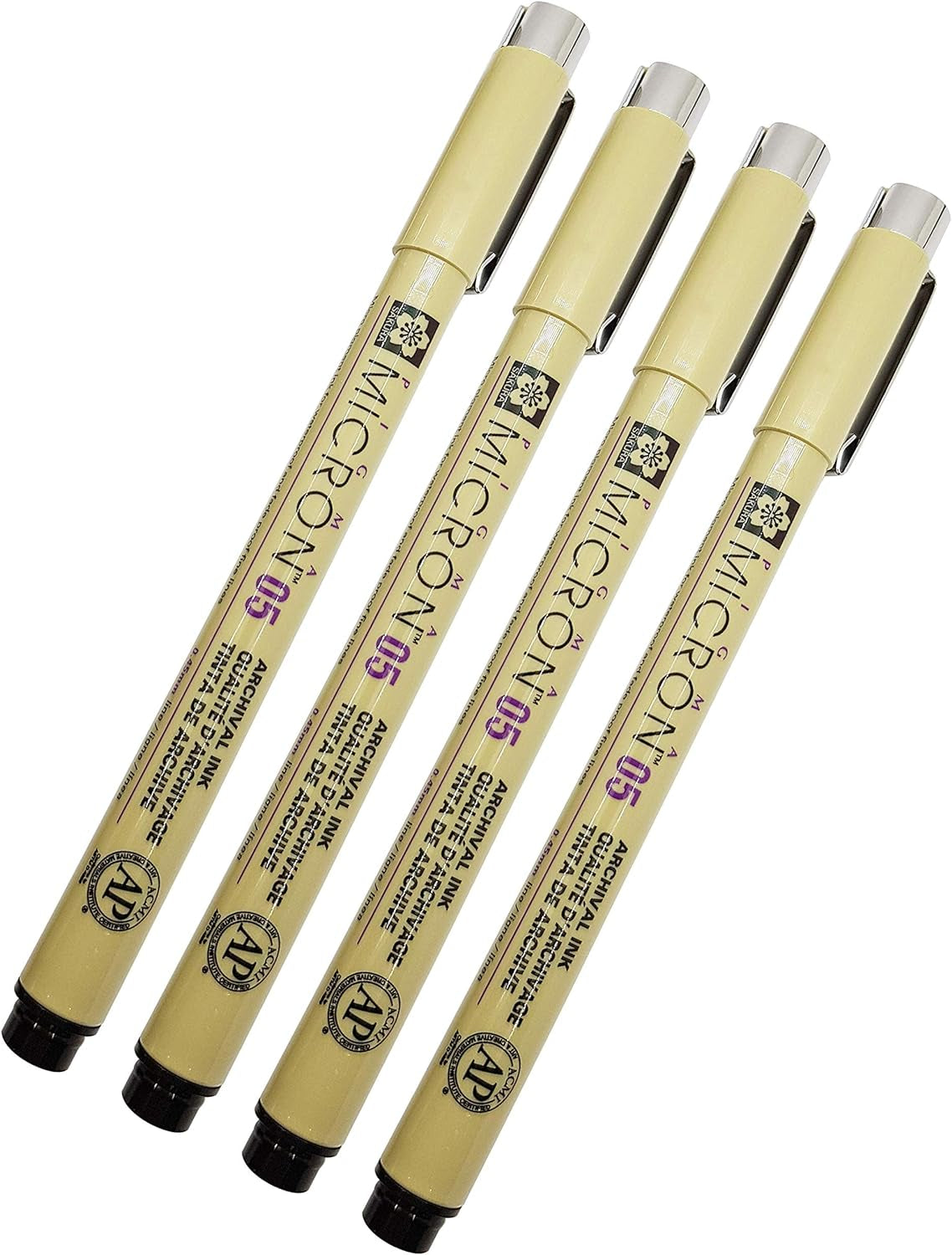 Pigma Micron 05 Black Pen 0.45Mm Line Width Pack of 4 (05)