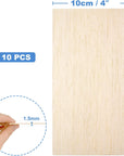 10 Pack Balsa Wood Sheets, Natural Unfinished Wood for House Aircraft Ship Boat DIY Wooden Plate Model, School Projects, Craft Project 100X200X1.5Mm