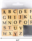 Wooden Rubber Stamps, 52Pcs Vintage Wood Letter Stamps Alphabet Stamps for Card Making DIY Craft Scrapbooking