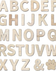 182 Pieces 2-1/2 Inch (2.5") Wooden Letters Craft Wood Letter Unfinished Alphabets with Extras Wall Decor