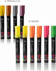 - 48 Pack of Liquid Chalk Markers – Reversible Chisel and round Tip - Neon, Metallic, and White Included - Age 6+