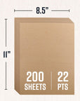 Chipboard Sheets 8.5" X 11" - 100 Sheets of 22 Point Chip Board for Crafts - This Kraft Board Is a Great Alternative to MDF Board and Cardboard Sheets