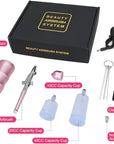 Airbrush Kit with Air Compressor, Upgraded 7.4V 34PSI Air Brush Gun Rechargeable Portable Cordless Air Brush Painting with 0.4Mm Nozzle for Painting, Nail Art, Tattoo (Pink)