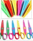 Plastic Kids Design Safety Art Scissors Creative Crafts Scissors Paper Scrapbooking Decorative Wave Lace Edge Cutters Set 6 PCS