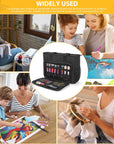 Carrying Bag for Diamond Painting A4 LED Light Pad, Diamond Painting Tools Storage Bag, Embroidery Bag Protective Case for Embroidery Floss and Supplies, 15.4"X12.2"X4.7", Black,Bag Only