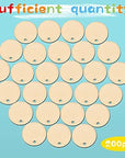 200 Pieces Unfinished Blank Wood Circle Pendants round Disc Circle Wood Pieces round Wooden Disk with Hole Small Wooden Pendant for Craft Decoration Embellishment (Diameter 1 Inch, Aperture 0.08 Inch)