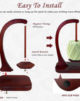 Yarn Ball Holder for Knitting and Crocheting, Wooden Yarn Spinner with Magnetic Metal Twirling Mechanism and Anti-Slip Pads, Crochet Gift for Knitting Lovers
