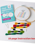 Embroidery Sewing Kit for Beginners, Kids Craft Kit Gift for Girls Boys Ages 8-12, 10 Projects, Embroidery Hoops, Fabric, Patterns, Floss, Needles, Needlepoint Cross Stitching Supplies