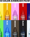Airbrush Paint - Perfect for Artists and Beginners - Complete Water-Based Air Brush Painting Set with Thinner, Cleaner, Mixing Cups, Mixing Sticks, Gloves
