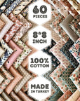 100% Cotton 50 PCS 8 X 8 Inches (20Cm X 20Cm) Softnes Cotton Fabric Bundle Squares for Quilting Sewing Fabric Squares for Craft Patchwork Fabric Set Turkish Quality (50 Solid Color Fabric Set)