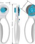 45Mm Rotary Cutter for Fabric with Safety Lock Ergonomic Classic Comfort Loop Rotary Cutter for Crafting Sewing Quilting (Extra 5Pcs 45Mm Replacement Blades Included)