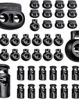 45 Pcs Plastic Cord Locks End Spring Stopper, Spring Cord Toggle for Drawstrings, Bags, Mask Adjustment, Clothing, Black