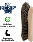 303 Upholstery Brush - Horse Hair Bristles - Tough on Stubborn Stains, Gentle on Delicate Fabrics - Contoured, Ergonomic Design - Leather Seats, Carpets, Fabric, Upholstery, and More - (39019)