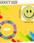 24 Pcs Smile Face Patch Iron on Patches 2 Inch Chenille Cute Preppy Happy Face Patches Glitter Heat Sequins Applique for Backpacks Hats Clothes Jackets Decorative DIY Craft(Sequin Style)