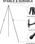 Easel Stand for Wedding Sign & Poster Display 63'' Portable Art Easel for Floor Adjustable Metal Easel Black