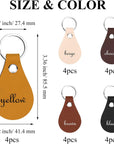 20 Pack Leather Key Fob Kit PU Leather Keychain Blanks with Key Rings and Rivets Key Chain Blanks for DIY Craft Laser Engraving Keychain Making Leather Working (5 Colors)