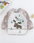 Baby Bibs Burp Cloths Waterproof Long Sleeve Anti-Wearing Cartoon Bib Inverted Gown Baby Feeding Bib Bavoir Manches Longues