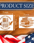 12Pcs American Flag Stencil Star Stencils for Painting Union 50 Stars 1776 Military We the People Template for Flag Patriotic Wood Burning Stencils for Spray Painting on Shirt Project Crafts Wooden