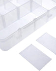 8-Grid Snack Box Container with Removable Dividers Plastic Organizer Box for Candies Snacks Electronics Jewelry Small Parts (7.3In X 4.9In)