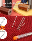 Large-Eye Needles Steel Yarn Knitting Needles Sewing Needles Darning Needle, 9 Pieces (Pointed)