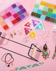Bead Loom Kit for Adults Beading Loom Supplies 24000 Pcs Glass Seed Beads Bracelets Jewelry Earring Making Tools Gifts for Girls DIY Craft