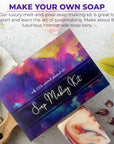 Soap Making Kit for Adults, Make Your Own Soap with Melt and Pour Diy Natural Soap Supplies; 6 Essential Oils, Silicone Soap Mold, Spoon, Dried Flowers, 2Lbs. Shea Butter Soap Base, 4 Colors, 9 Labels