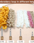 23 Pieces Punch Needle Kit, 2 Type Punch Needle Kits Adults Beginner, Rug Tufting Kit, Adjustable Rug Yarn Punch Needle Wooden and Plastic Handle Embroidery Pen for Embroidery Floss Cross Stit