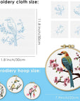 4 Sets Embroidery Kit for Beginners, Art Craft Handy Sewing Set Hummingbird and Flower Cross Stitch Starter Kits, DIY Embroidery Kits with Patterns and Instructions Hoops Needles Threads