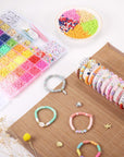 Clay Beads Bracelet Making Kit, 40 Colors Polymer Clay Beads for Jewelry Making, 5300 Pcs Heishi Beads Friendship Bracelet Kit with Alphabet Letter Beads Charms