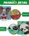 4Pcs DIY Art Painting Kits for Kids Animal Art and Crafts for Kids Ages 6-8-10-12 Girls Boys 5D Gem Art by Number Kits for Birthday Christmas Gifts