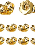 14K Gold Earring Backs Replacements - Hypoallergenic Earring Backs for Studs, Secure Ear Locking for Stud Earrings Ear Nut for Posts, 10Pcs/5 Pair