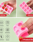 3 Pcs 3D Strawberry and Flowers Silicone Mold Strawberry Baking Mold Fruit Fondant Mold Handmade Candy Jelly Bakeware for Baking Chocolate Pan Cake Kid Cupcake Soap Candle Clay Resin Wax Making