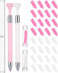 2 Pcs Diamond Painting Pen with 40 Pcs Diamond Painting Wax Diamond Painting Pen Replacement Wax Glue Diamond Art Accessories and Tool Quickly Pick up Beads Gems for DIY Painting Craft