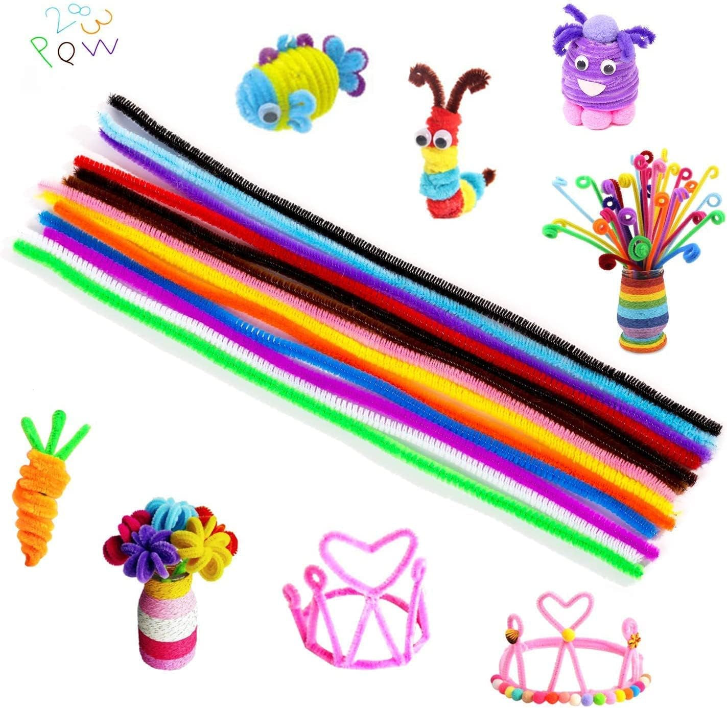 Pipe Cleaners, 300Pcs 20 Colors, Craft Supplies, Pipe Cleaner Chenille Stems, Craft Pipe Cleaners