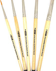 Brush Golden Synthetic Rounds Brushes Set Sizes 2,4,6,8,10