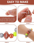 70Pcs Sports Beads, 12Mm Basketball Baseball Volleyball Football Tennis Softball Beads, Acrylic Beads for Crafts Bracelets Necklace Pendants(7 Styles 10Pcs Each)