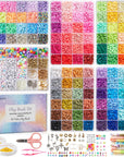 22000 Pcs Clay Beads for Bracelet Making Kit, 120 Colors Flat round Polymer Clay Beads, Friendship Bracelet Kit Heishi Beads for DIY Jewelry Making, Crafts Gift for Girls Teen Ages 6-12