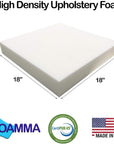 2" X 18" X 18" Upholstery Foam High Density Foam (Chair Cushion Square Foam for Dining Chairs, Wheelchair Seat Cushion Replacement)