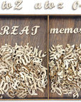 552 Pieces 0.75 Inch Mini Unfinished Wooden Letters Uppercase & Lowercase Unpainted Wooden Numbers Blank Wood Letters Storage for Scrapbooking Crafts